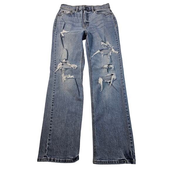 Eunina Codi Dad Jeans in Primrose Distressed EUC sz 5 high rise recycled cotton - Picture 1 of 11